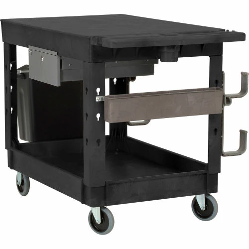 Global Industrial Flat Top Utility Cart w/2 Shelves, 44"L x 25-1/2"W x 32-1/2"H, Black 18 Global Industrial Flat Top Utility Cart w/2 Shelves, 44"L x 25-1/2"W x 32-1/2"H, Black - Image 18