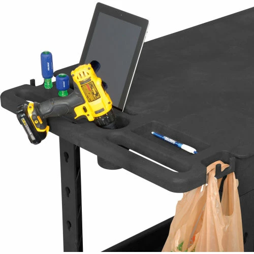 Global Industrial Flat Top Utility Cart w/2 Shelves, 44"L x 25-1/2"W x 32-1/2"H, Black 23 Global Industrial Flat Top Utility Cart w/2 Shelves, 44"L x 25-1/2"W x 32-1/2"H, Black - Image 23