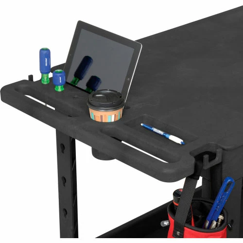 Global Industrial Flat Top Utility Cart w/2 Shelves, 44"L x 25-1/2"W x 32-1/2"H, Black 24 Global Industrial Flat Top Utility Cart w/2 Shelves, 44"L x 25-1/2"W x 32-1/2"H, Black - Image 24