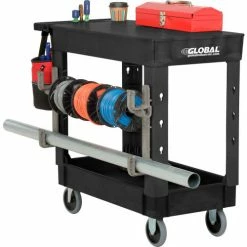 Global Industrial Flat Top Utility Cart w/2 Shelves, 38"L x 17-1/2"W x 32-1/2"H, Black 35 Global Industrial Flat Top Utility Cart w/2 Shelves, 38"L x 17-1/2"W x 32-1/2"H, Black -Utility Carts Elegant store 800337 03