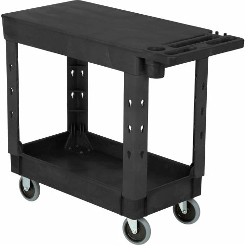 Global Industrial Flat Top Utility Cart w/2 Shelves, 38"L x 17-1/2"W x 32-1/2"H, Black 8 Global Industrial Flat Top Utility Cart w/2 Shelves, 38"L x 17-1/2"W x 32-1/2"H, Black - Image 8