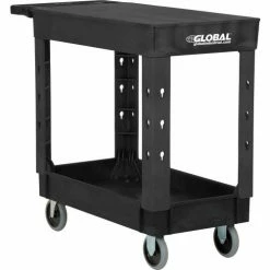 Global Industrial Flat Top Utility Cart w/2 Shelves, 38"L x 17-1/2"W x 32-1/2"H, Black 40 Global Industrial Flat Top Utility Cart w/2 Shelves, 38"L x 17-1/2"W x 32-1/2"H, Black -Utility Carts Elegant store 800337 08