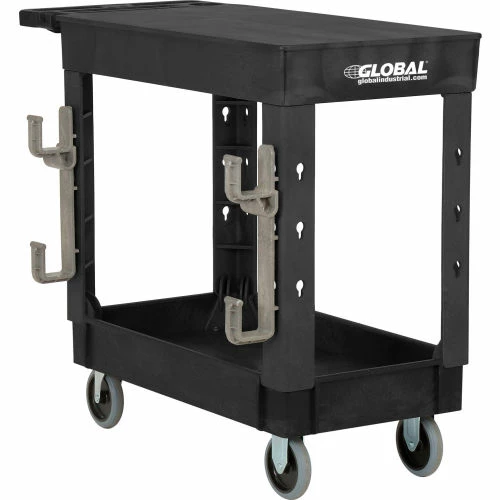 Global Industrial Flat Top Utility Cart w/2 Shelves, 38"L x 17-1/2"W x 32-1/2"H, Black 10 Global Industrial Flat Top Utility Cart w/2 Shelves, 38"L x 17-1/2"W x 32-1/2"H, Black - Image 10