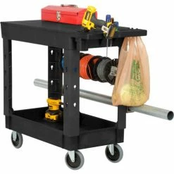 Global Industrial Flat Top Utility Cart w/2 Shelves, 38"L x 17-1/2"W x 32-1/2"H, Black 43 Global Industrial Flat Top Utility Cart w/2 Shelves, 38"L x 17-1/2"W x 32-1/2"H, Black -Utility Carts Elegant store 800337 11