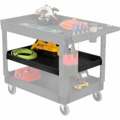 Global Industrial Deep Tray Shelf for Utility Cart, 36"L x 24"W x 2-1/2"H, Black -Utility Carts Elegant store 800338 02