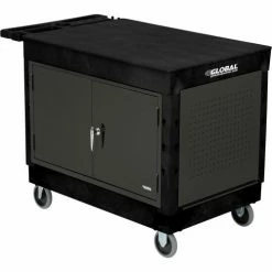 Global Industrial Utility Cart w/2 Flat Shelves, 500 lb. Capacity, 44"L x 25-1/2"W x 32-1/2"H