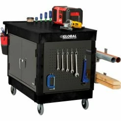 Global Industrial Utility Cart w/2 Flat Shelves, 500 lb. Capacity, 44"L x 25-1/2"W x 32-1/2"H -Utility Carts Elegant store 800340 02