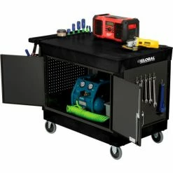 Global Industrial Utility Cart w/2 Flat Shelves, 500 lb. Capacity, 44"L x 25-1/2"W x 32-1/2"H -Utility Carts Elegant store 800340 04