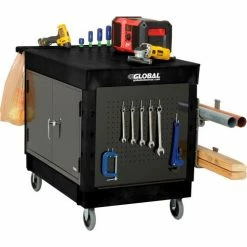 Global Industrial Utility Cart w/2 Flat Shelves, 500 lb. Capacity, 44"L x 25-1/2"W x 32-1/2"H -Utility Carts Elegant store 800340 05