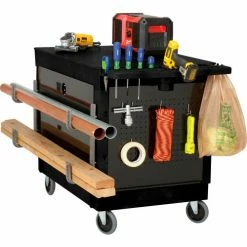 Global Industrial Utility Cart w/2 Flat Shelves, 500 lb. Capacity, 44"L x 25-1/2"W x 32-1/2"H -Utility Carts Elegant store 800340 06