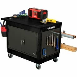 Global Industrial Utility Cart w/2 Flat Shelves, 500 lb. Capacity, 44"L x 25-1/2"W x 32-1/2"H -Utility Carts Elegant store 800340 12