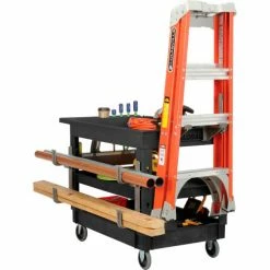 Global Industrial Tray Top Utility Cart w/3 Shelves, 44"L x 25-1/2"W x 32-1/2"H, Black 47 Global Industrial Tray Top Utility Cart w/3 Shelves, 44"L x 25-1/2"W x 32-1/2"H, Black -Utility Carts Elegant store 800341 04