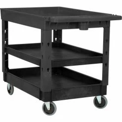 Global Industrial Tray Top Utility Cart w/3 Shelves, 44"L x 25-1/2"W x 32-1/2"H, Black 56 Global Industrial Tray Top Utility Cart w/3 Shelves, 44"L x 25-1/2"W x 32-1/2"H, Black -Utility Carts Elegant store 800341 13