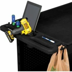 Global Industrial Plastic Utility Cart w/2 Tray Shelves, 44"L x 25-1/2"W x 32-1/2"H, Black -Utility Carts Elegant store 800342 25