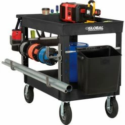 Global Industrial™ Utility Cart w/2 Shelves & 8" Casters, 44"L x 25-1/2"W x 32-1/2"H, Black -Utility Carts Elegant store 800344 02