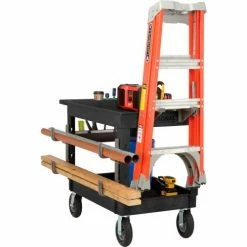 Global Industrial™ Utility Cart w/2 Shelves & 8" Casters, 44"L x 25-1/2"W x 32-1/2"H, Black -Utility Carts Elegant store 800344 04