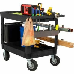 Global Industrial™ Utility Cart w/2 Shelves & 8" Casters, 44"L x 25-1/2"W x 32-1/2"H, Black -Utility Carts Elegant store 800344 05