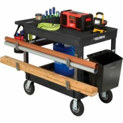 Global Industrial™ Utility Cart w/2 Shelves & 8" Casters, 44"L x 25-1/2"W x 32-1/2"H, Black -Utility Carts Elegant store 800344 06