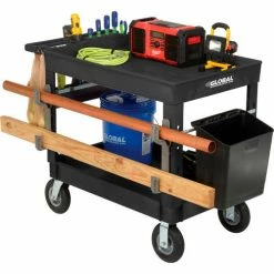 Global Industrial™ Utility Cart w/2 Shelves & 8" Casters, 44"L x 25-1/2"W x 32-1/2"H, Black -Utility Carts Elegant store 800344 07