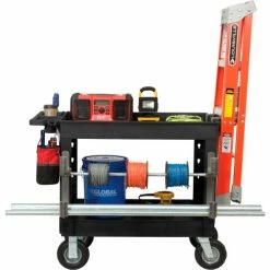 Global Industrial™ Utility Cart w/2 Shelves & 8" Casters, 44"L x 25-1/2"W x 32-1/2"H, Black -Utility Carts Elegant store 800344 08