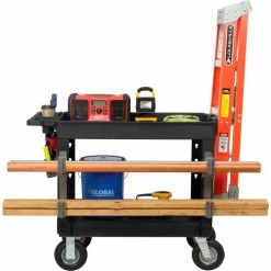 Global Industrial™ Utility Cart w/2 Shelves & 8" Casters, 44"L x 25-1/2"W x 32-1/2"H, Black -Utility Carts Elegant store 800344 09