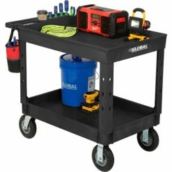 Global Industrial™ Utility Cart w/2 Shelves & 8" Casters, 44"L x 25-1/2"W x 32-1/2"H, Black -Utility Carts Elegant store 800344 10