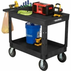 Global Industrial™ Utility Cart w/2 Shelves & 8" Casters, 44"L x 25-1/2"W x 32-1/2"H, Black -Utility Carts Elegant store 800344 11