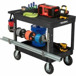 Global Industrial™ Utility Cart w/2 Shelves & 8" Casters, 44"L x 25-1/2"W x 32-1/2"H, Black -Utility Carts Elegant store 800344 19