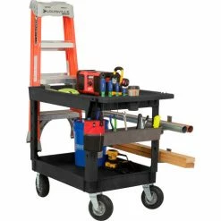 Global Industrial™ Utility Cart w/2 Shelves & 8" Casters, 44"L x 25-1/2"W x 32-1/2"H, Black -Utility Carts Elegant store 800344 21