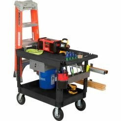 Global Industrial™ Utility Cart w/2 Shelves & 8" Casters, 44"L x 25-1/2"W x 32-1/2"H, Black -Utility Carts Elegant store 800344 23