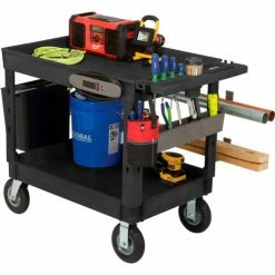Global Industrial™ Utility Cart w/2 Shelves & 8" Casters, 44"L x 25-1/2"W x 32-1/2"H, Black -Utility Carts Elegant store 800344 24