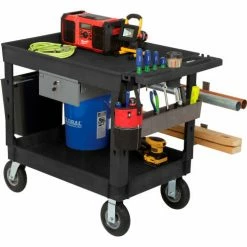 Global Industrial™ Utility Cart w/2 Shelves & 8" Casters, 44"L x 25-1/2"W x 32-1/2"H, Black -Utility Carts Elegant store 800344 25
