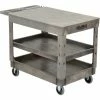 Global Industrial Flat Top Utility Cart w/3 Shelves, 44"L x 25-1/2"W x 32-1/2"H, Gray