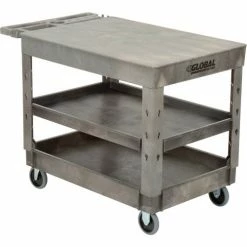 Global Industrial™ Flat Top Utility Cart w/3 Shelves, 44"L x 25-1/2"W x 32-1/2"H, Gray