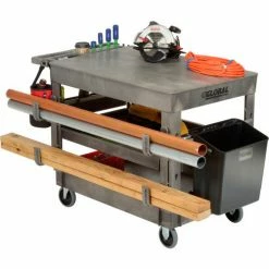 Global Industrial Flat Top Utility Cart w/3 Shelves, 44"L x 25-1/2"W x 32-1/2"H, Gray -Utility Carts Elegant store 800348 04