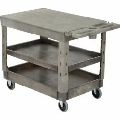 Global Industrial Flat Top Utility Cart w/3 Shelves, 44"L x 25-1/2"W x 32-1/2"H, Gray -Utility Carts Elegant store 800348 11