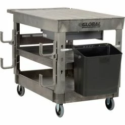 Global Industrial Flat Top Utility Cart w/3 Shelves, 44"L x 25-1/2"W x 32-1/2"H, Gray -Utility Carts Elegant store 800348 12