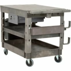 Global Industrial Flat Top Utility Cart w/3 Shelves, 44"L x 25-1/2"W x 32-1/2"H, Gray -Utility Carts Elegant store 800348 13