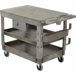 Global Industrial Flat Top Utility Cart w/3 Shelves, 44"L x 25-1/2"W x 32-1/2"H, Gray -Utility Carts Elegant store 800348 14