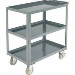 Global Industrial Steel Utility Cart w/3 Tray Shelves, 1200 lb. Capacity, 30"L x 18"W x 35"H -Utility Carts Elegant store 800454 02