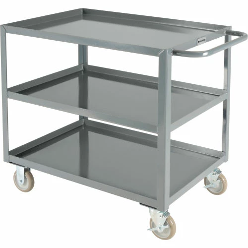 Global Industrial Steel Utility Cart w/3 Tray Shelves, 1200 lb. Capacity, 36"L x 24"W x 35"H 1 Global Industrial Steel Utility Cart w/3 Tray Shelves, 1200 lb. Capacity, 36"L x 24"W x 35"H