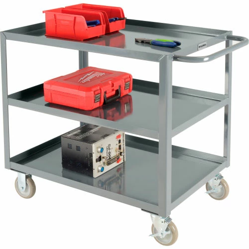 Global Industrial Steel Utility Cart w/3 Tray Shelves, 1200 lb. Capacity, 36"L x 24"W x 35"H 2 Global Industrial Steel Utility Cart w/3 Tray Shelves, 1200 lb. Capacity, 36"L x 24"W x 35"H - Image 2