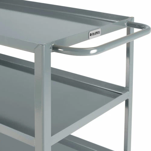 Global Industrial Steel Utility Cart w/3 Tray Shelves, 1200 lb. Capacity, 36"L x 24"W x 35"H 4 Global Industrial Steel Utility Cart w/3 Tray Shelves, 1200 lb. Capacity, 36"L x 24"W x 35"H - Image 4