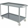 Global Industrial Steel Utility Cart w/2 Tray Shelves, 1200 lb. Capacity, 48"L x 24"W x 35"H