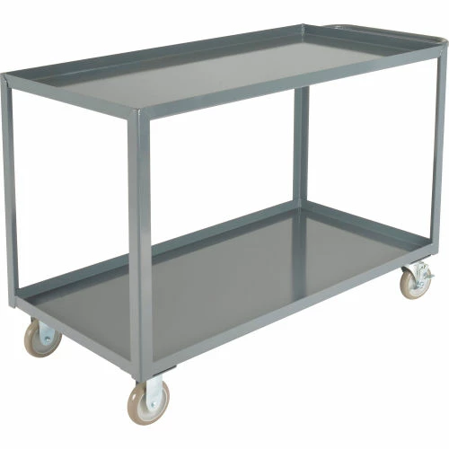 Global Industrial Steel Utility Cart w/2 Tray Shelves, 1200 lb. Capacity, 48"L x 24"W x 35"H 3 Global Industrial Steel Utility Cart w/2 Tray Shelves, 1200 lb. Capacity, 48"L x 24"W x 35"H - Image 3