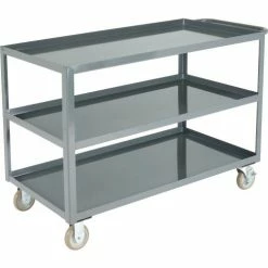 Global Industrial Steel Utility Cart w/3 Tray Shelves, 1200 lb. Capacity, 48"L x 24"W x 35"H -Utility Carts Elegant store 800462 02
