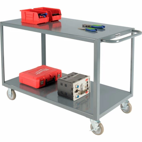 Global Industrial Steel Utility Cart w/2 Shelves, 1200 lb. Capacity, 48"L x 24"W x 35"H 2 Global Industrial Steel Utility Cart w/2 Shelves, 1200 lb. Capacity, 48"L x 24"W x 35"H - Image 2