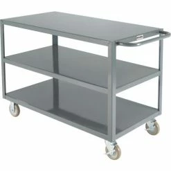 Global Industrial™ Steel Utility Cart w/3 Shelves, 1200 lb. Capacity, 48"L x 24"W x 35"H