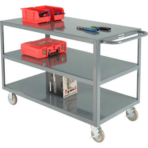 Global Industrial Steel Utility Cart w/3 Shelves, 1200 lb. Capacity, 48"L x 24"W x 35"H 2 Global Industrial Steel Utility Cart w/3 Shelves, 1200 lb. Capacity, 48"L x 24"W x 35"H - Image 2