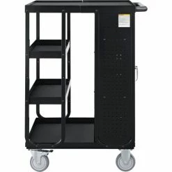 Global Industrial Steel Receiving Cart w/ 4 Shelves, 28"L x 31"W x 44"H, Black -Utility Carts Elegant store 800511 02